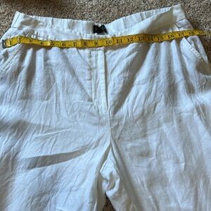 Talbots 100% white linen pants fully lined size 12